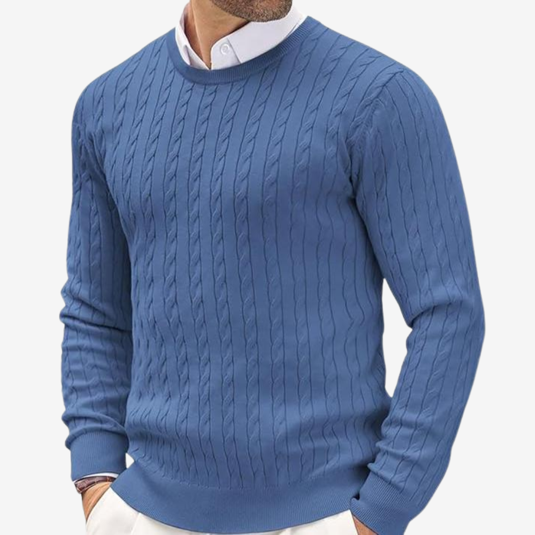 Pascal | Herren Rundhals Zopfmuster Strickpullover - Image 4