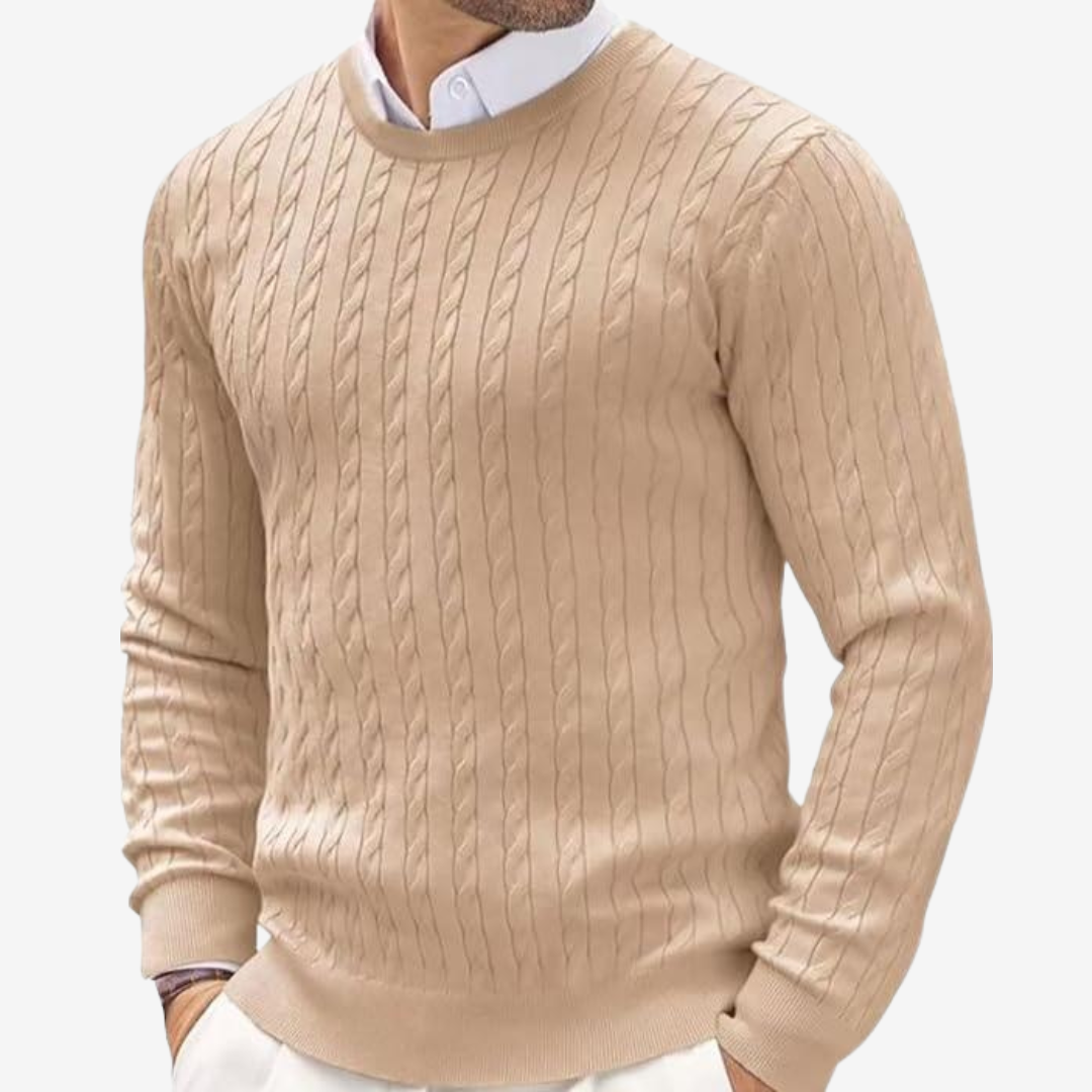 Pascal | Herren Rundhals Zopfmuster Strickpullover - Image 5