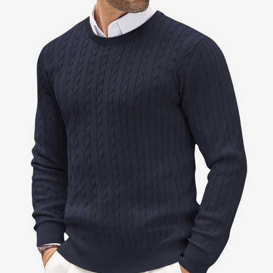Pascal | Herren Rundhals Zopfmuster Strickpullover - Image 1