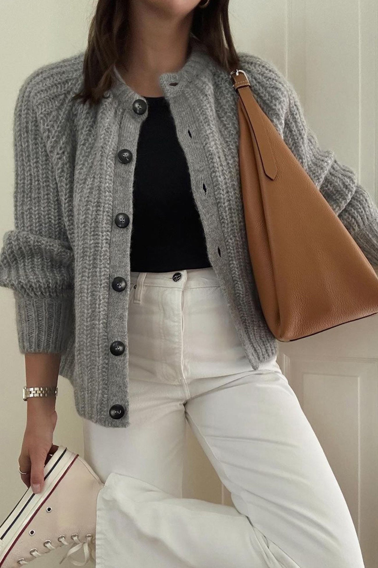 Malin | Damen Oversized Cardigan mit Knopfleiste - Image 13