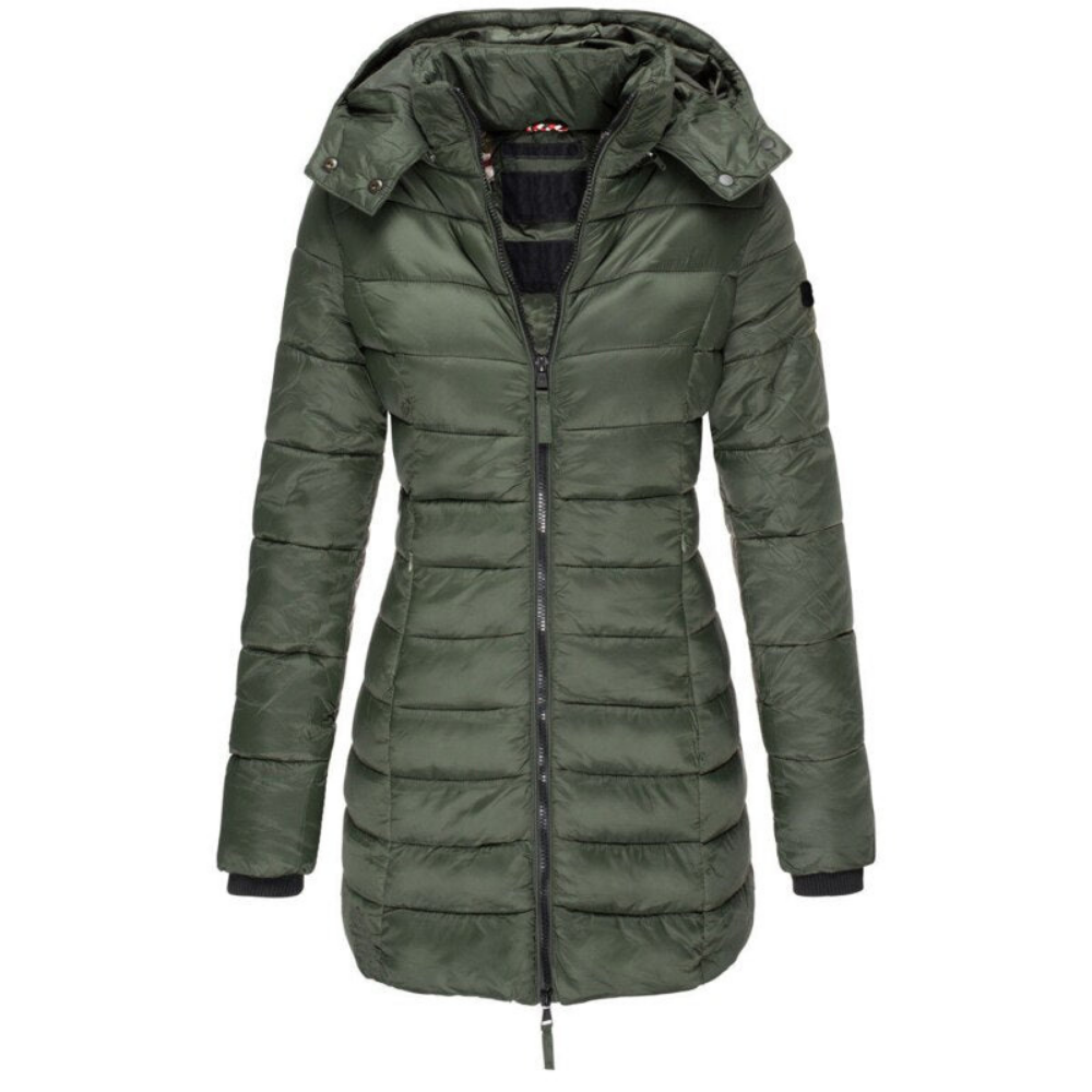 Silke | Damen Kapuzen Longline Puffer Jacke - Image 3