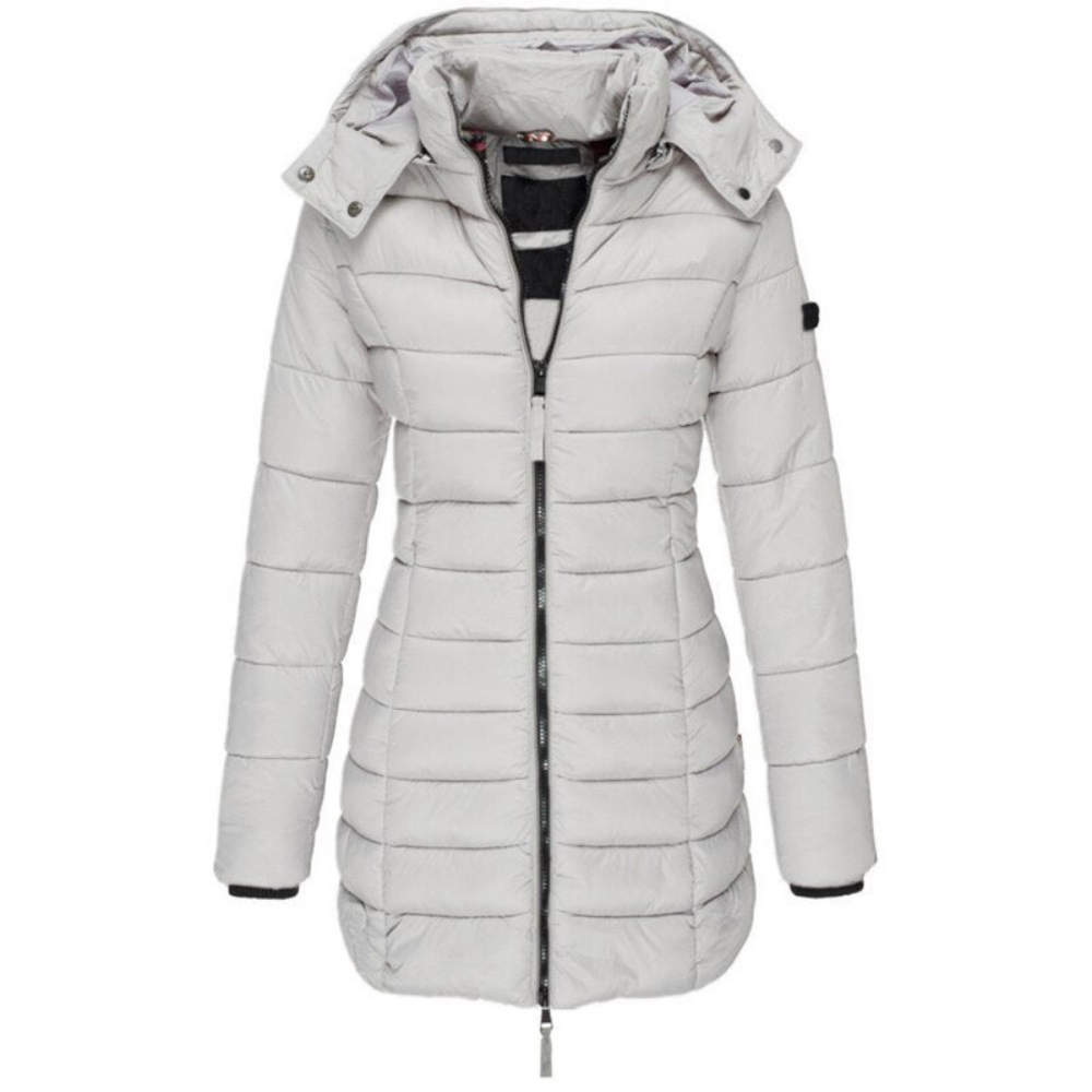 Silke | Damen Kapuzen Longline Puffer Jacke - Image 1