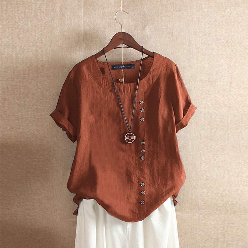 Antje | Bluse aus Baumwolle im Relaxed Fit mit Knopfleiste - Image 3