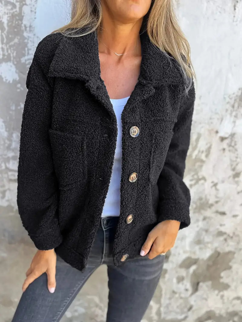 Jana | Damen Oversized Sherpa Jacke - Image 4