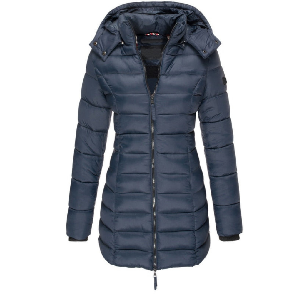 Silke | Damen Kapuzen Longline Puffer Jacke - Image 5