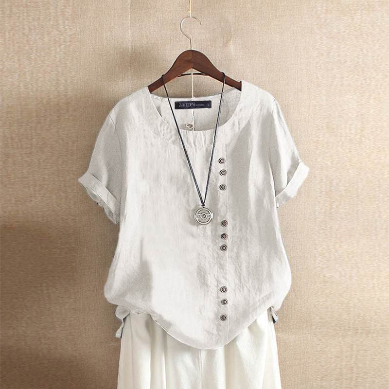 Antje | Bluse aus Baumwolle im Relaxed Fit mit Knopfleiste - Image 4