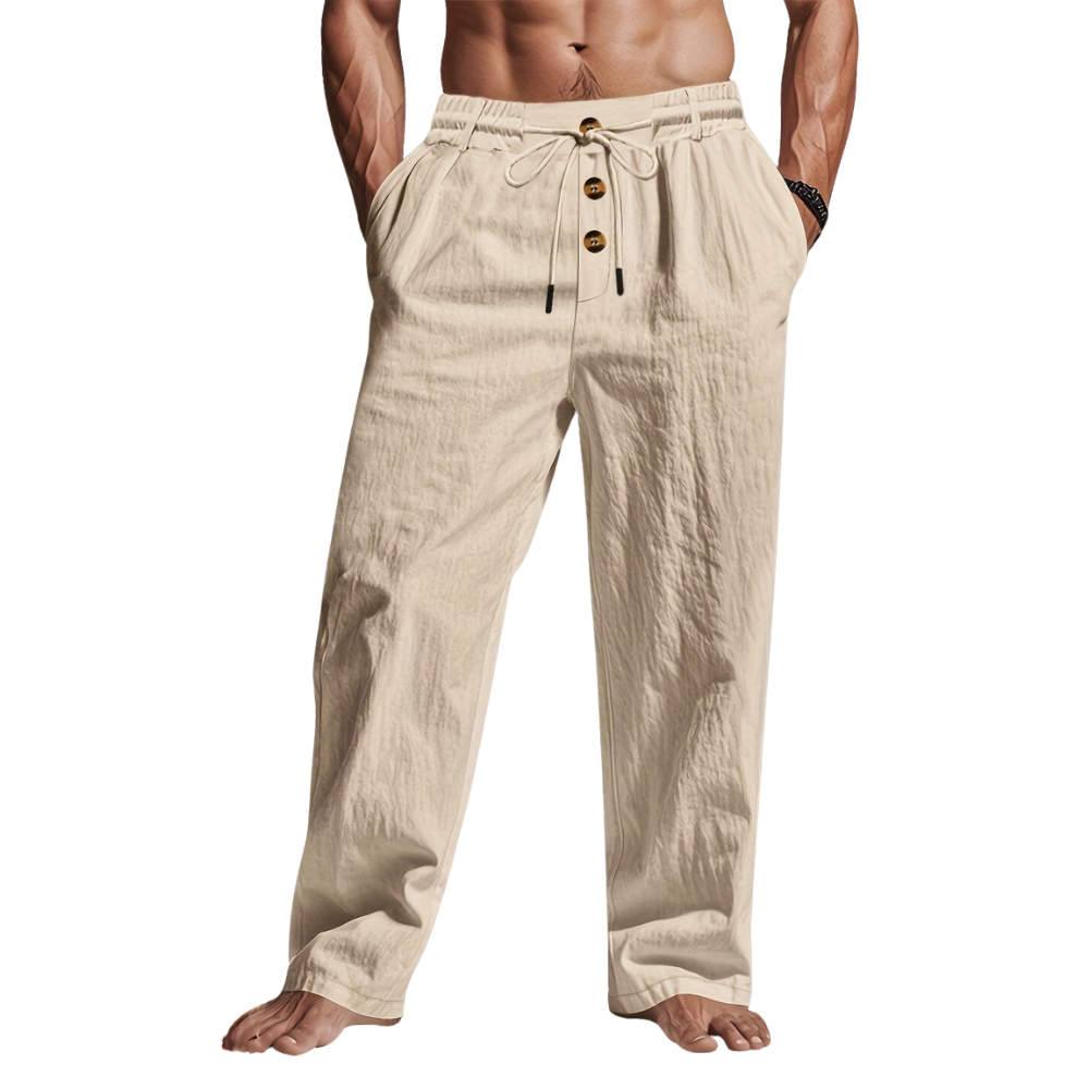 Richard | Stilvolle bequeme Leinenhosen mit Kordelzug für Männer - Image 3