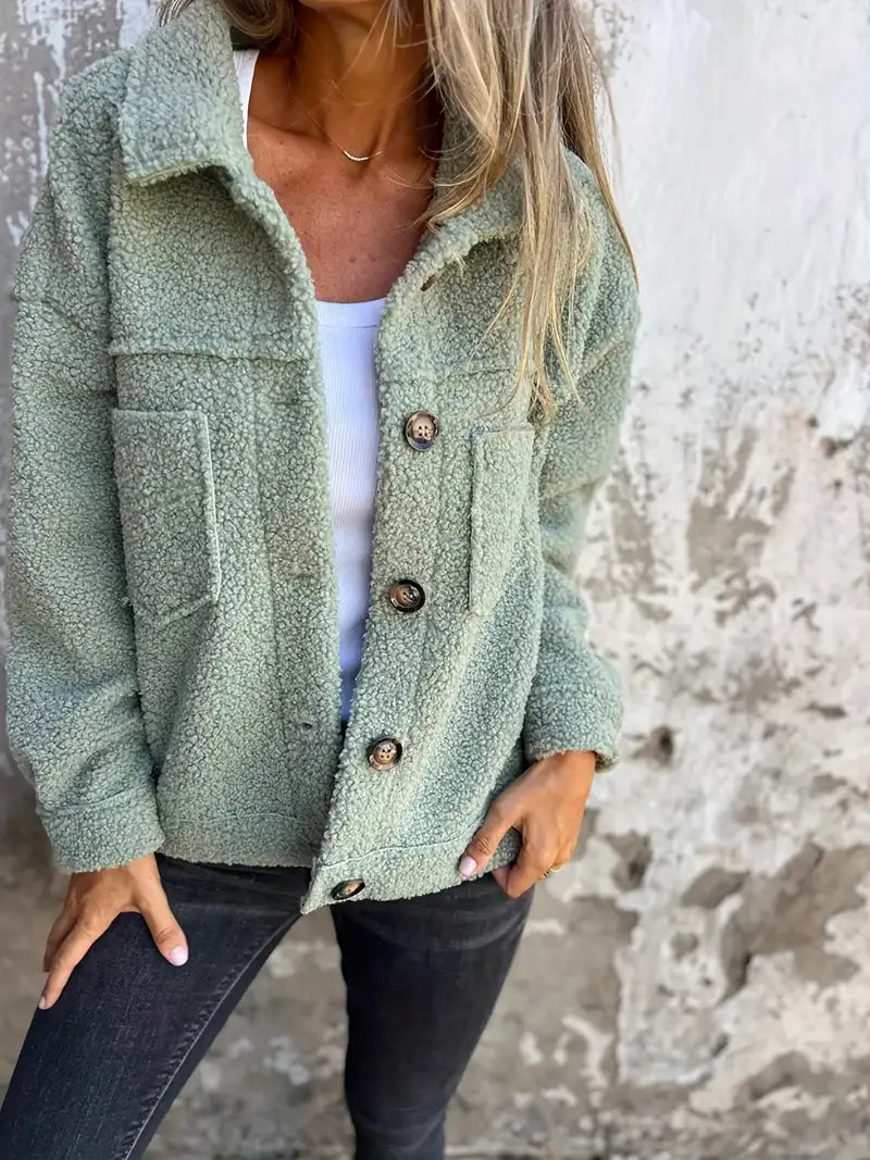 Jana | Damen Oversized Sherpa Jacke - Image 3