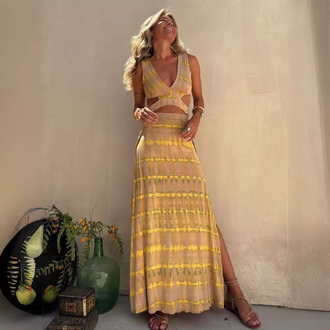 Astrid | Boho Tie-Dye Maxi Dress Ensemble - Image 1