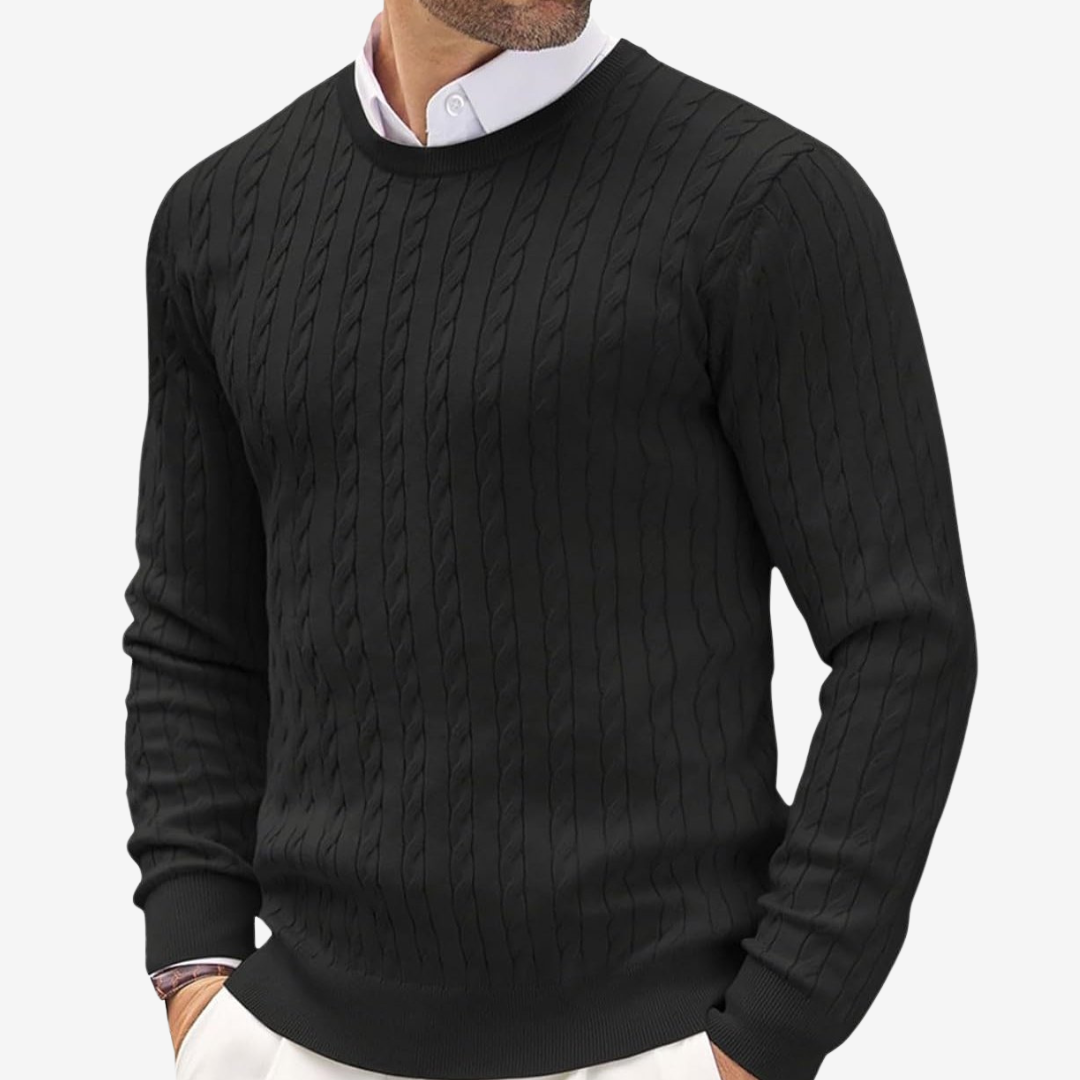 Pascal | Herren Rundhals Zopfmuster Strickpullover - Image 3