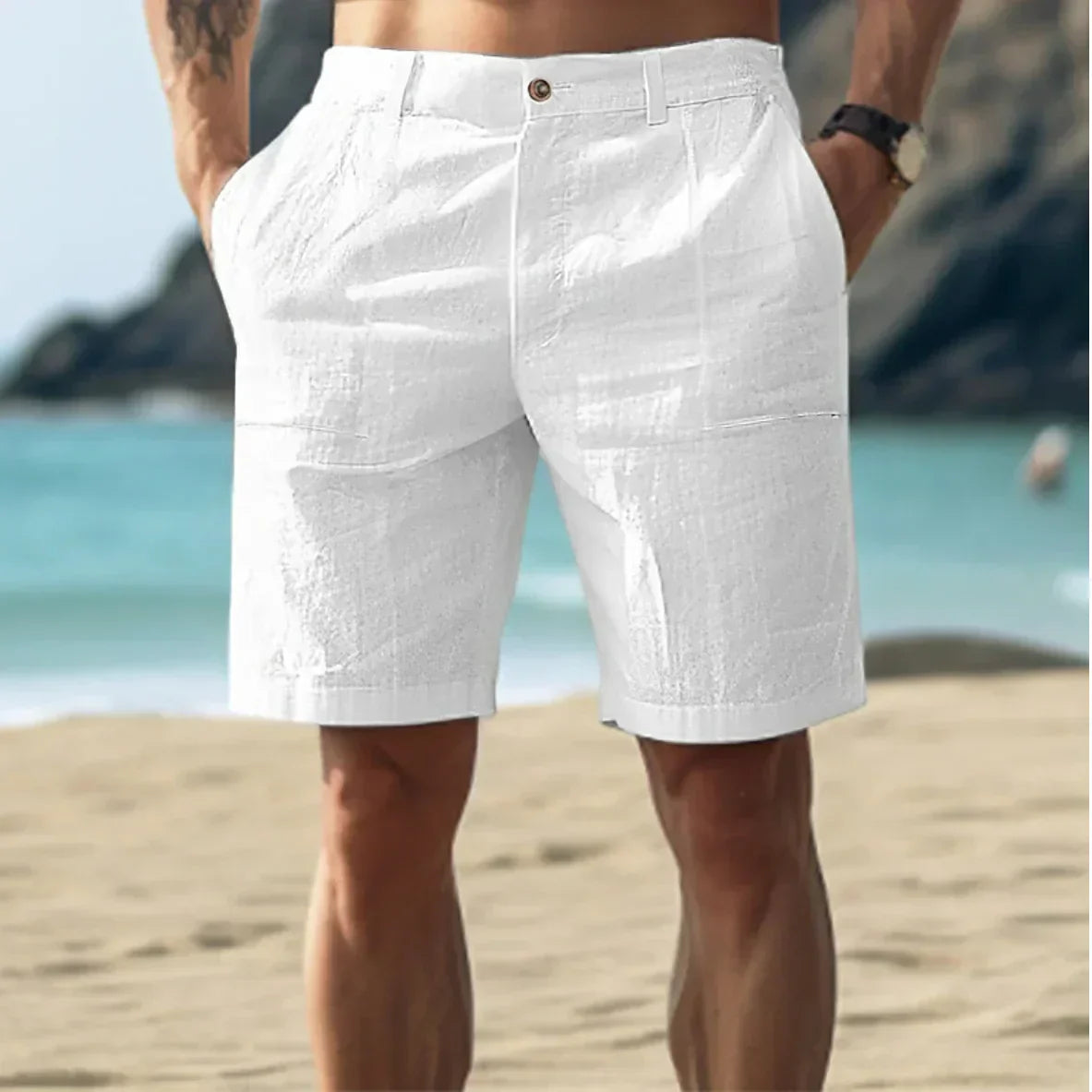 Stefan | Leichte Sommershorts aus Leinen für Männer - Image 1