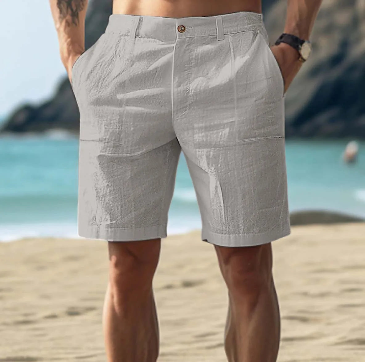 Stefan | Leichte Sommershorts aus Leinen für Männer - Image 3
