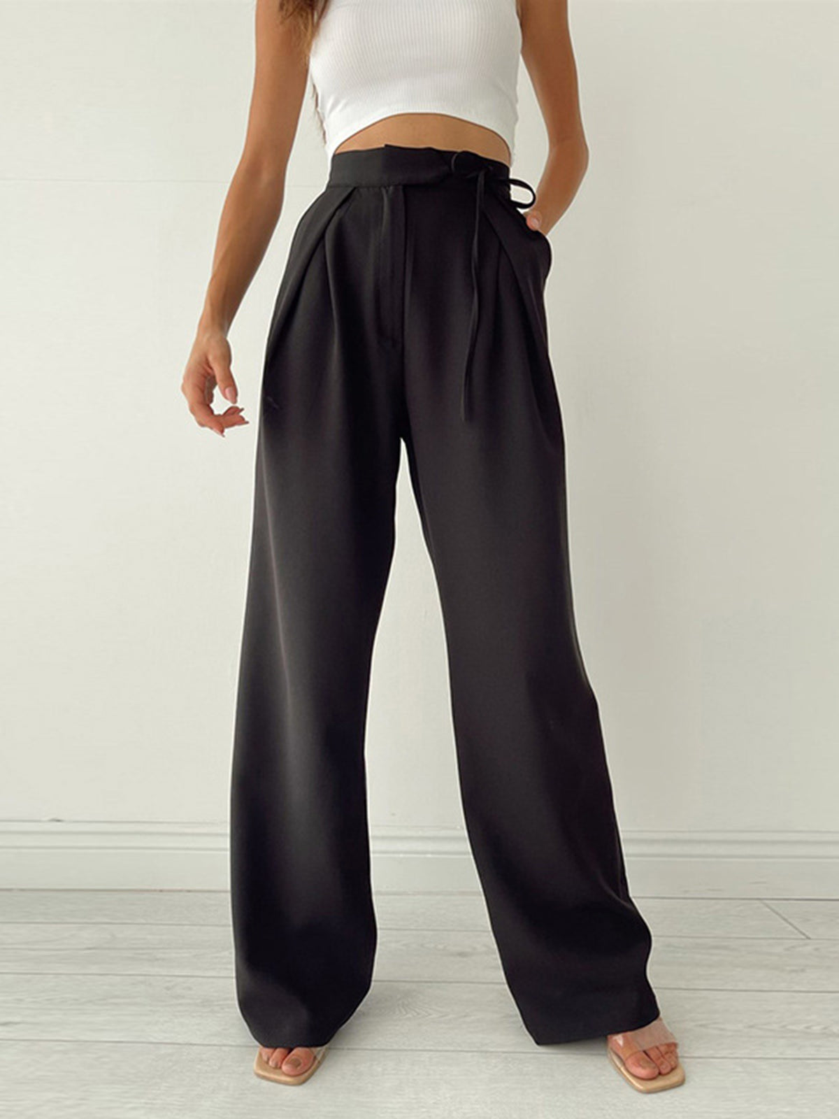 Jasmin | Elegante Hose mit hoher Taille und plissierter Vorderseite - Image 5