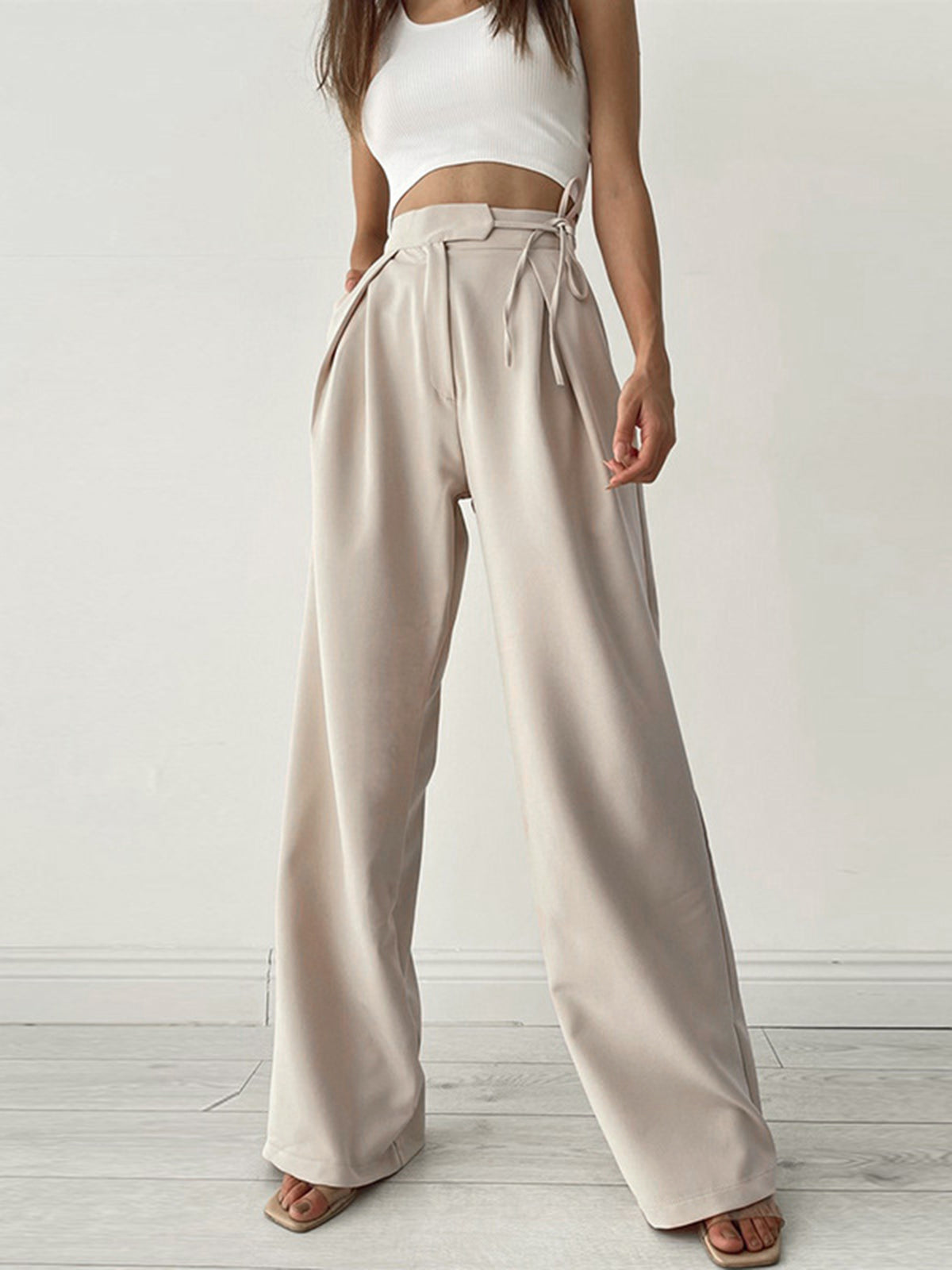 Jasmin | Elegante Hose mit hoher Taille und plissierter Vorderseite - Image 1