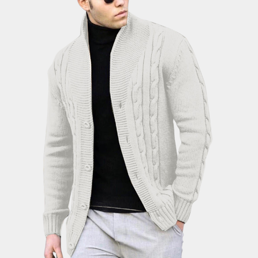 Alois | Herren Zopfmuster Strickjacke mit Knopfleiste - Image 6