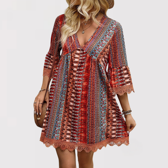Cody | Boho Chic Kleid mit V-Ausschnitt - Image 2