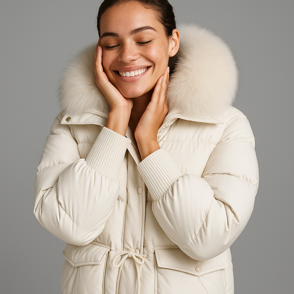 Felina | Damen Kurze Pufferjacke mit Fellkragen - Image 5
