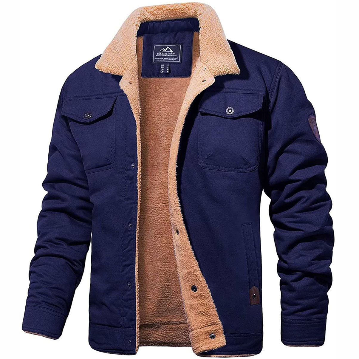Hansjörg | Herren Button-Down Jacke mit Sherpa-Kragen - Image 3