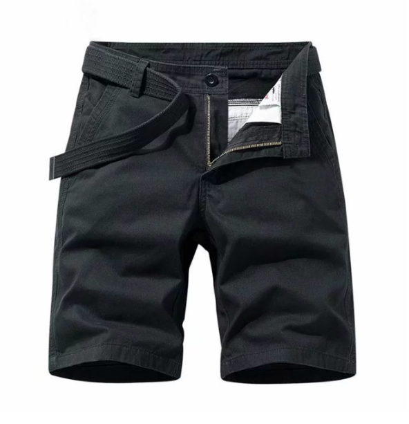 Alfred | Lässige knielange Shorts mit Gürtel und Taschen - atmungsaktive Baumwolle