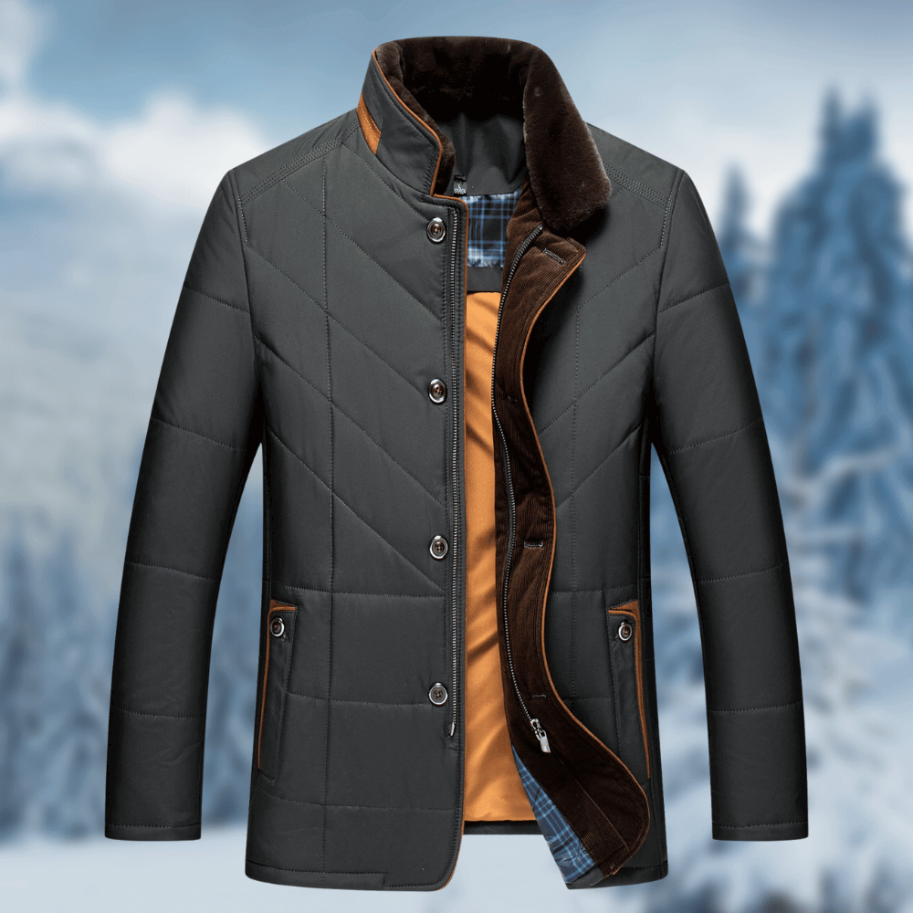 Lorenz | Herren Pelzkragen Steppjacke - Image 2