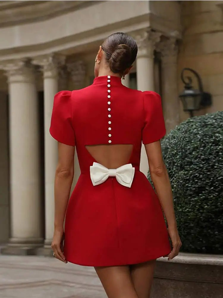 Couture-moda | Elegantes rotes Party-Minikleid - zeitloser Sommerstil - Image 3