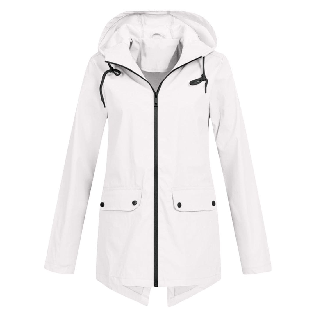 Aurelia | Damen Kapuzen Regenjacke in mittlerer Länge - Image 13