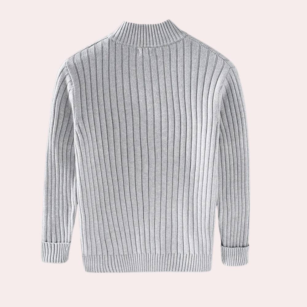 Alois | Herren Jacke mit Reißverschluss und Rippmuster - Image 2