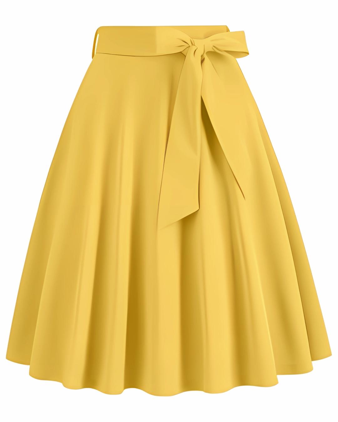 Flora | Eleganter Midirock in A-Linie mit hoher Taille - Image 4