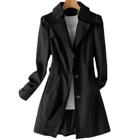 Elise | Damen Langer Trenchcoat mit Knopfleiste - Image 1