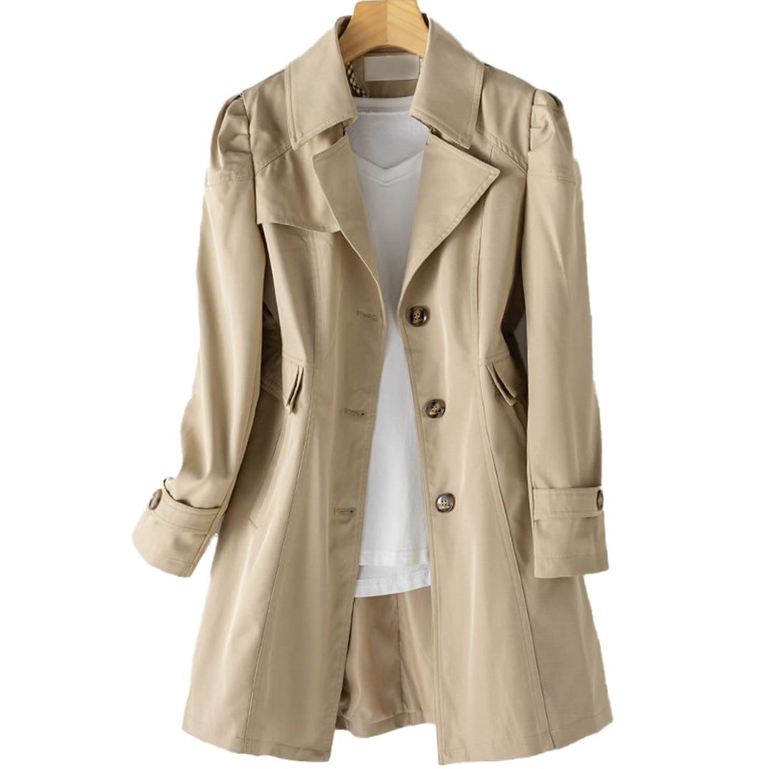 Elise | Damen Langer Trenchcoat mit Knopfleiste - Image 3