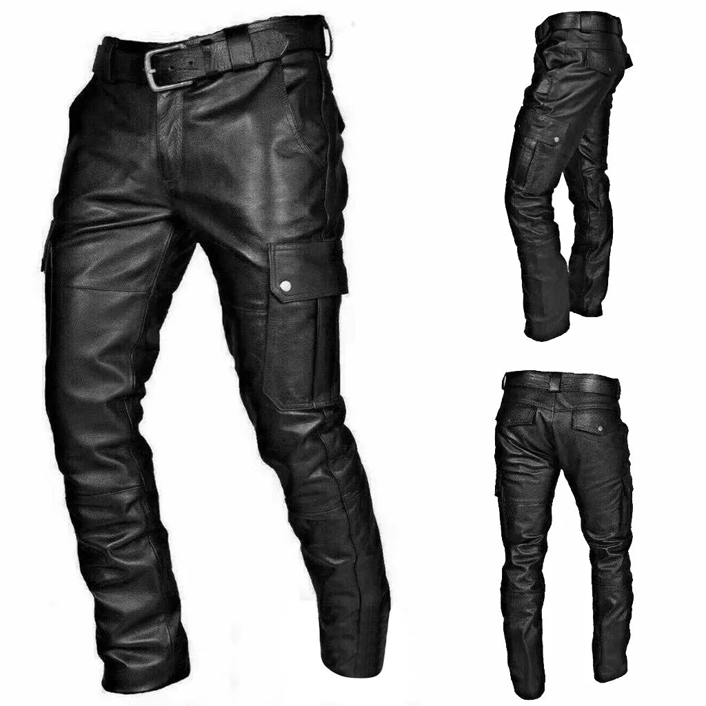 Julius | Stylische PU-Leder-Motorrad-Hose mit Cargo-Taschen - Image 4