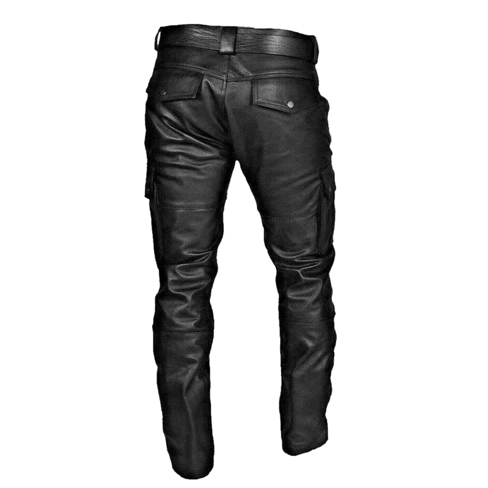 Julius | Stylische PU-Leder-Motorrad-Hose mit Cargo-Taschen - Image 2