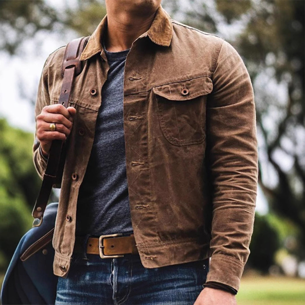 Heinz | Freizeitjacke für Männer - Baumwollmischung - taillierte Passform - Knopfleiste - Image 2