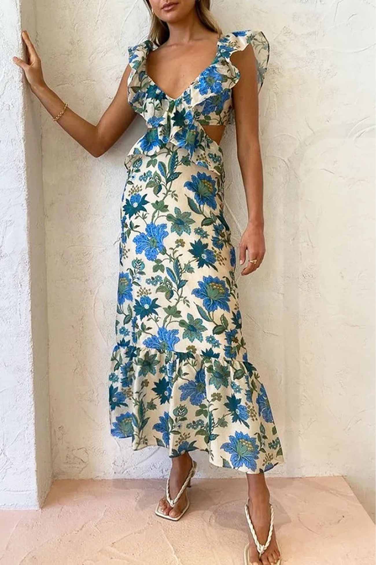 Alma hansen | Elegantes Sommer-Maxikleid mit gerafften Trägern - Image 4
