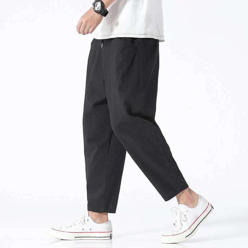 Harald | Bequeme Kyoto Leinen Cropped Pants - Image 2