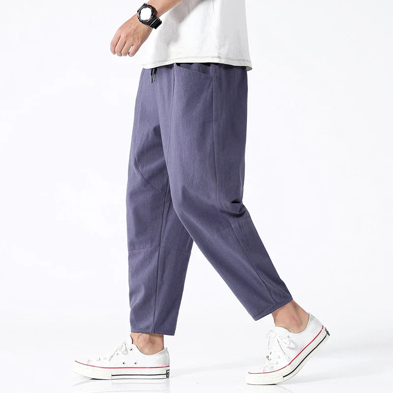 Harald | Bequeme Kyoto Leinen Cropped Pants - Image 1