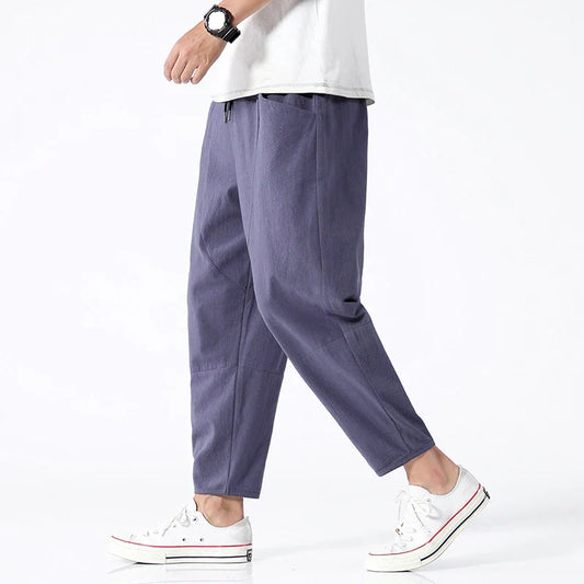 Harald | Bequeme Kyoto Leinen Cropped Pants - Image 1