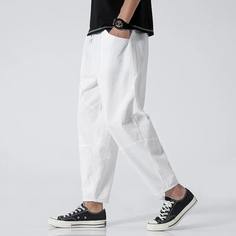 Harald | Bequeme Kyoto Leinen Cropped Pants - Image 4