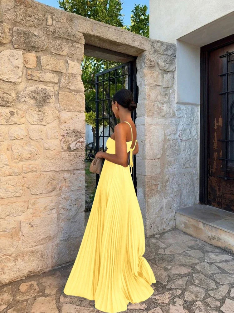 Flora | Elegantes plissiertes Maxikleid für jede Gelegenheit - Image 4