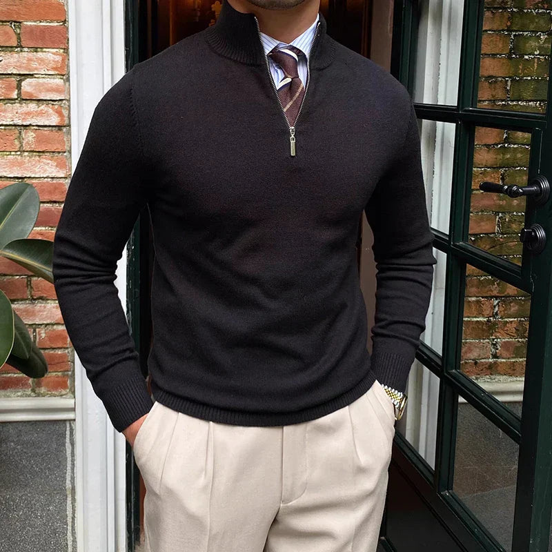 Günther | Herren Quarter Zip Langarmpullover - Image 1