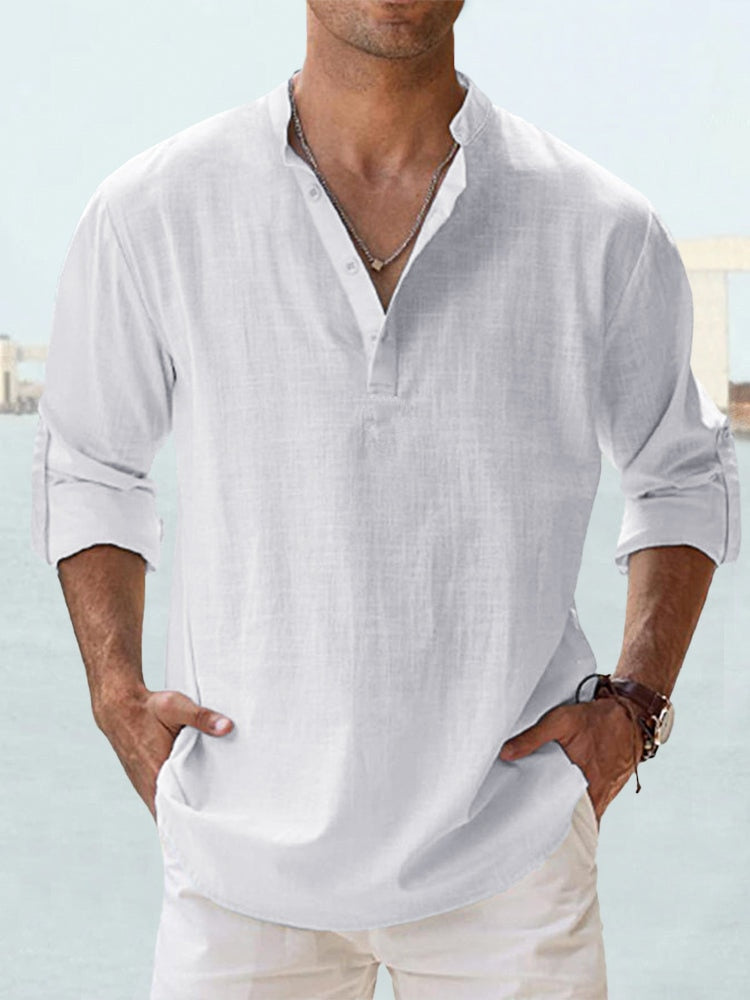 Mathis | Leinenhemd für Herren - Relaxed Fit, stilvoller Mandarin-Kragen, leicht und atmungsaktiv - Image 5
