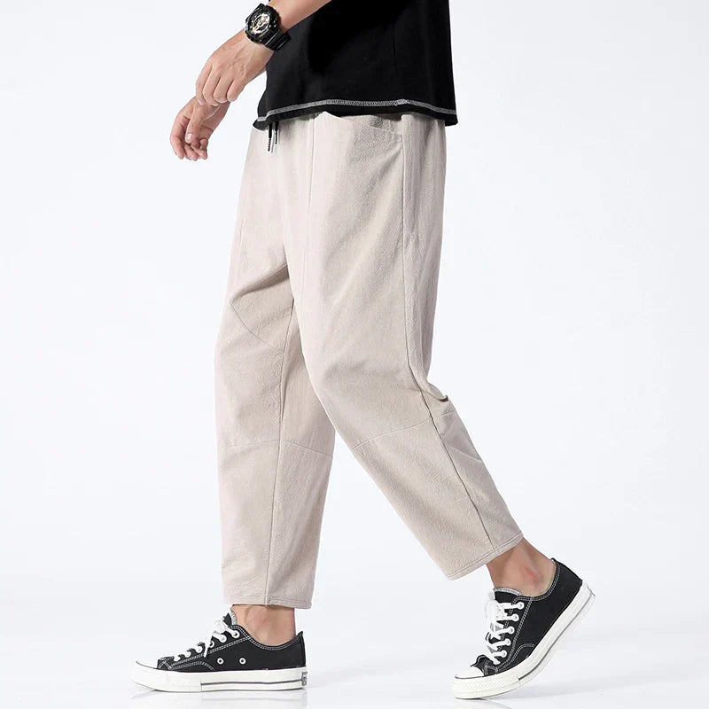Harald | Bequeme Kyoto Leinen Cropped Pants - Image 3