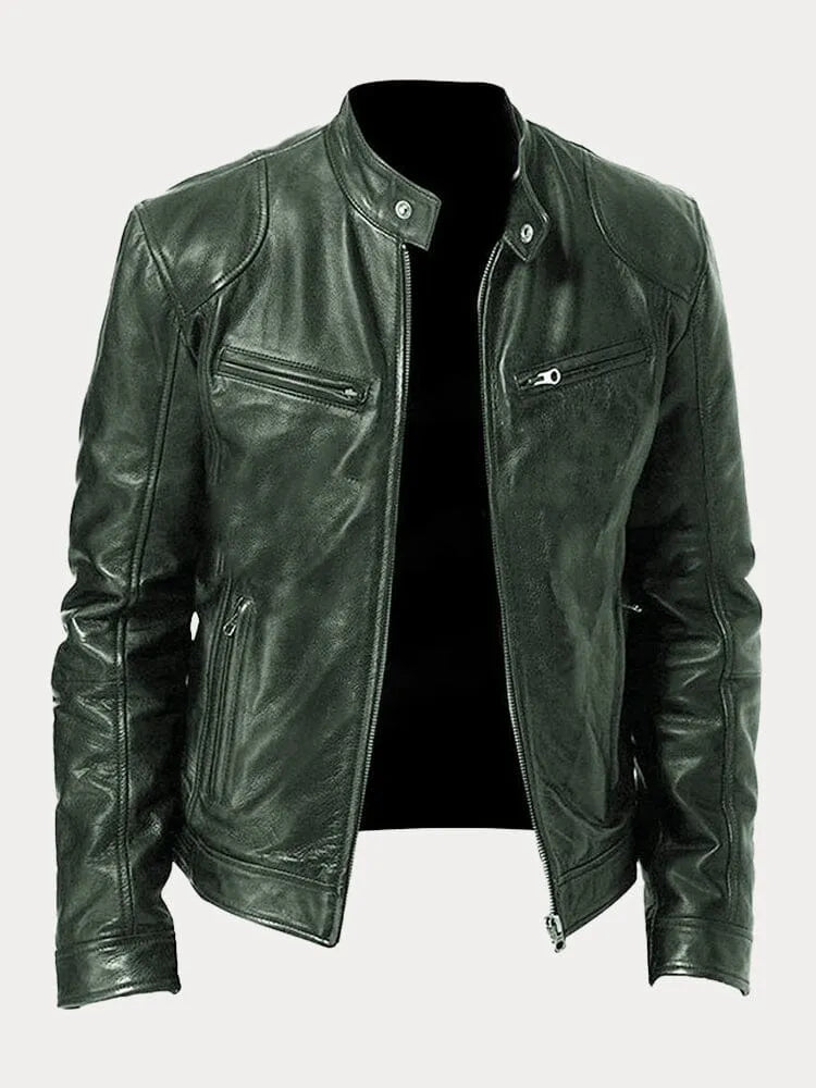 Maik | Herren Slim-Fit Cafe Racer Jacke - Image 12
