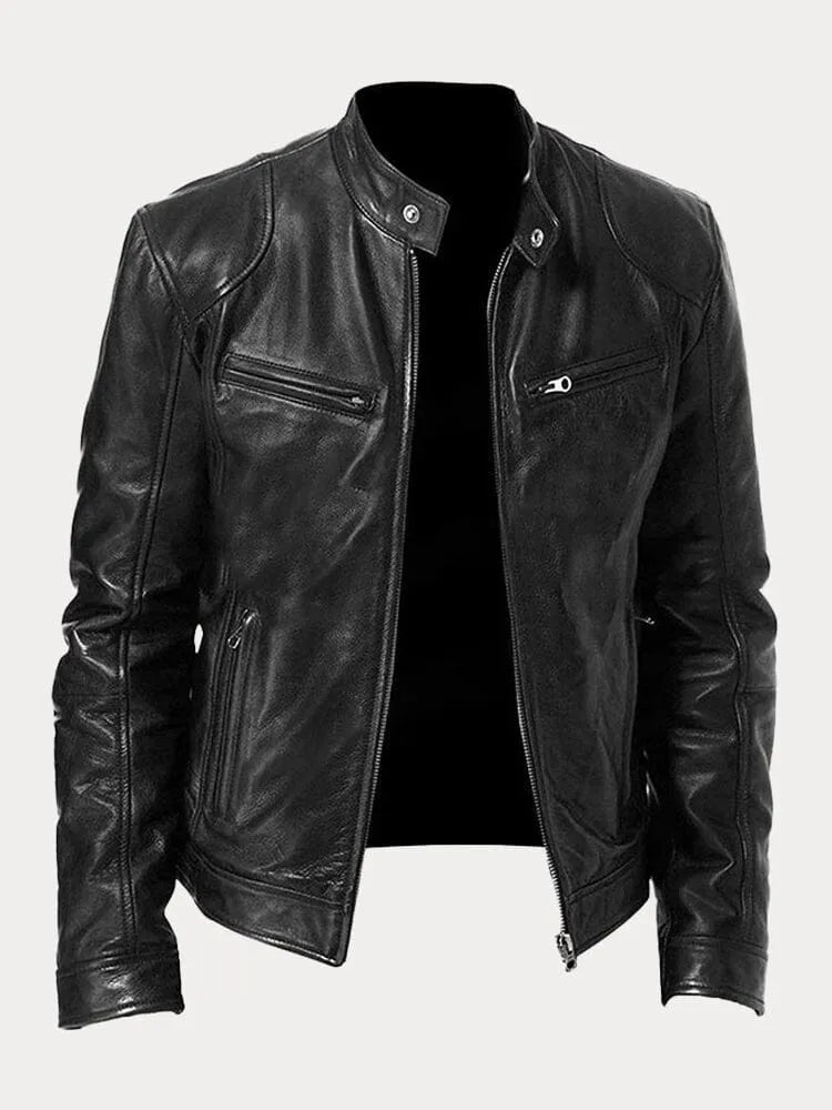 Maik | Herren Slim-Fit Cafe Racer Jacke - Image 3