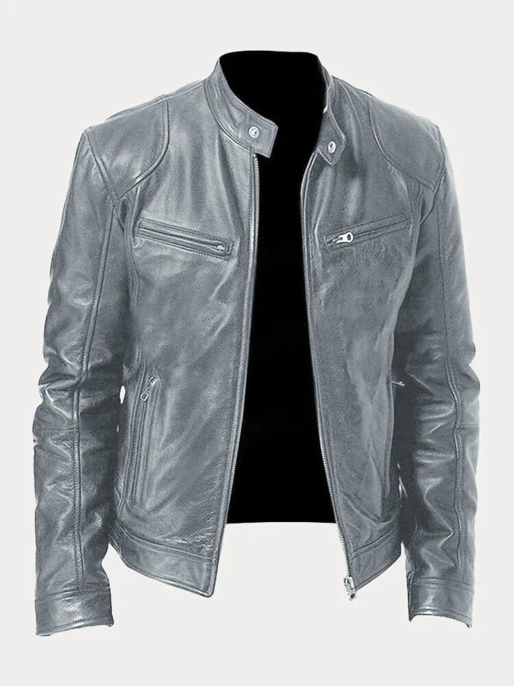 Maik | Herren Slim-Fit Cafe Racer Jacke - Image 4