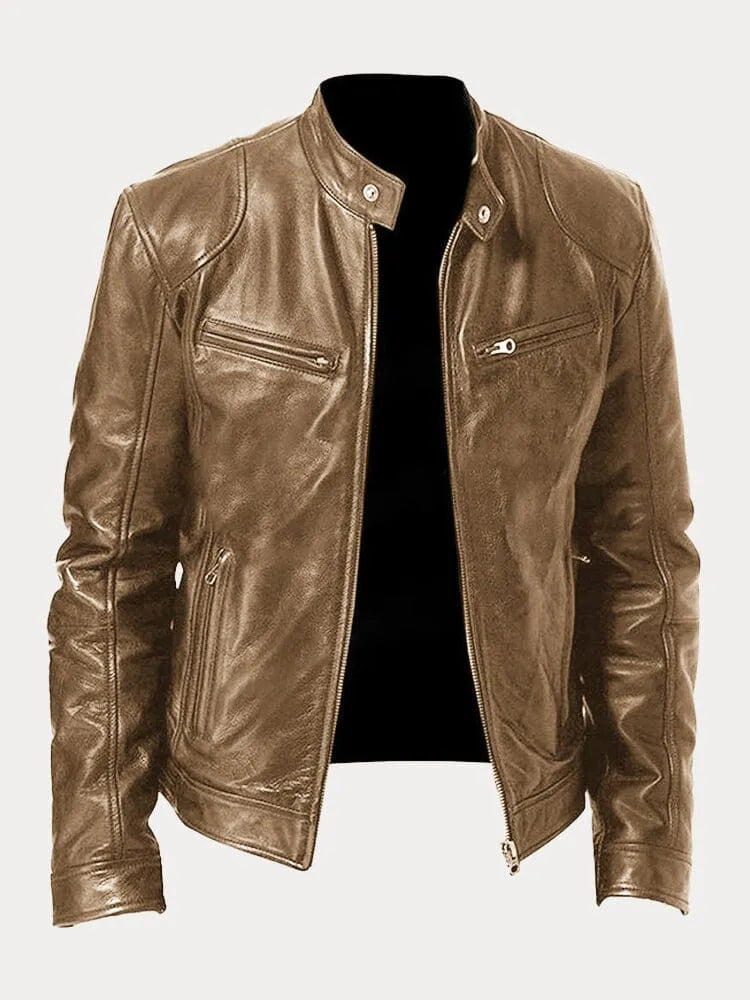 Maik | Herren Slim-Fit Cafe Racer Jacke - Image 17