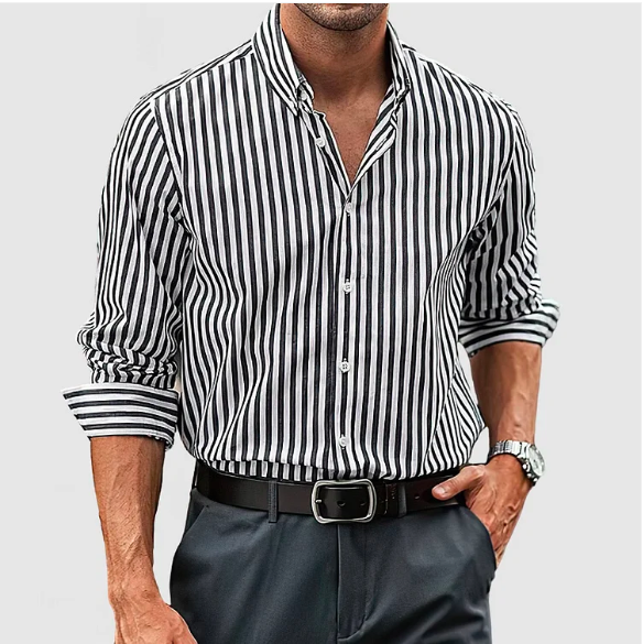 Clemens | Gestreiftes Baumwollhemd für zeitlose Eleganz - Image 4