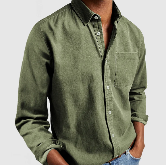 Matteo | Lässiges Denim-Hemd für Männer Stilvolle Baumwollmischung - Image 6