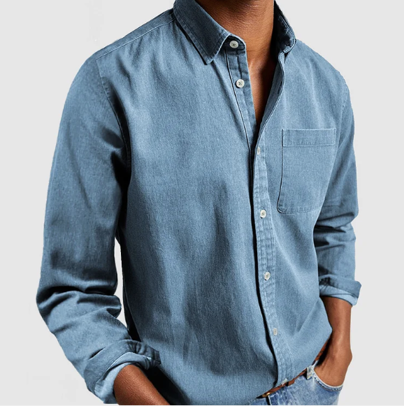 Matteo | Lässiges Denim-Hemd für Männer Stilvolle Baumwollmischung - Image 8