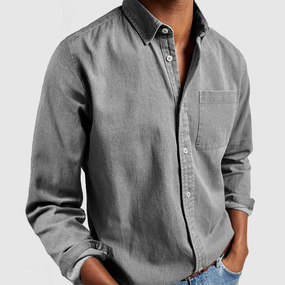 Matteo | Lässiges Denim-Hemd für Männer Stilvolle Baumwollmischung - Image 9